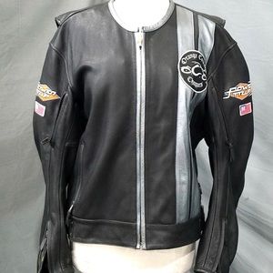 POWER TRIP🔥GREAT FINDING 🔥MOTORCYCLE 100% LEATHER JACKET MEN'S SIZE M